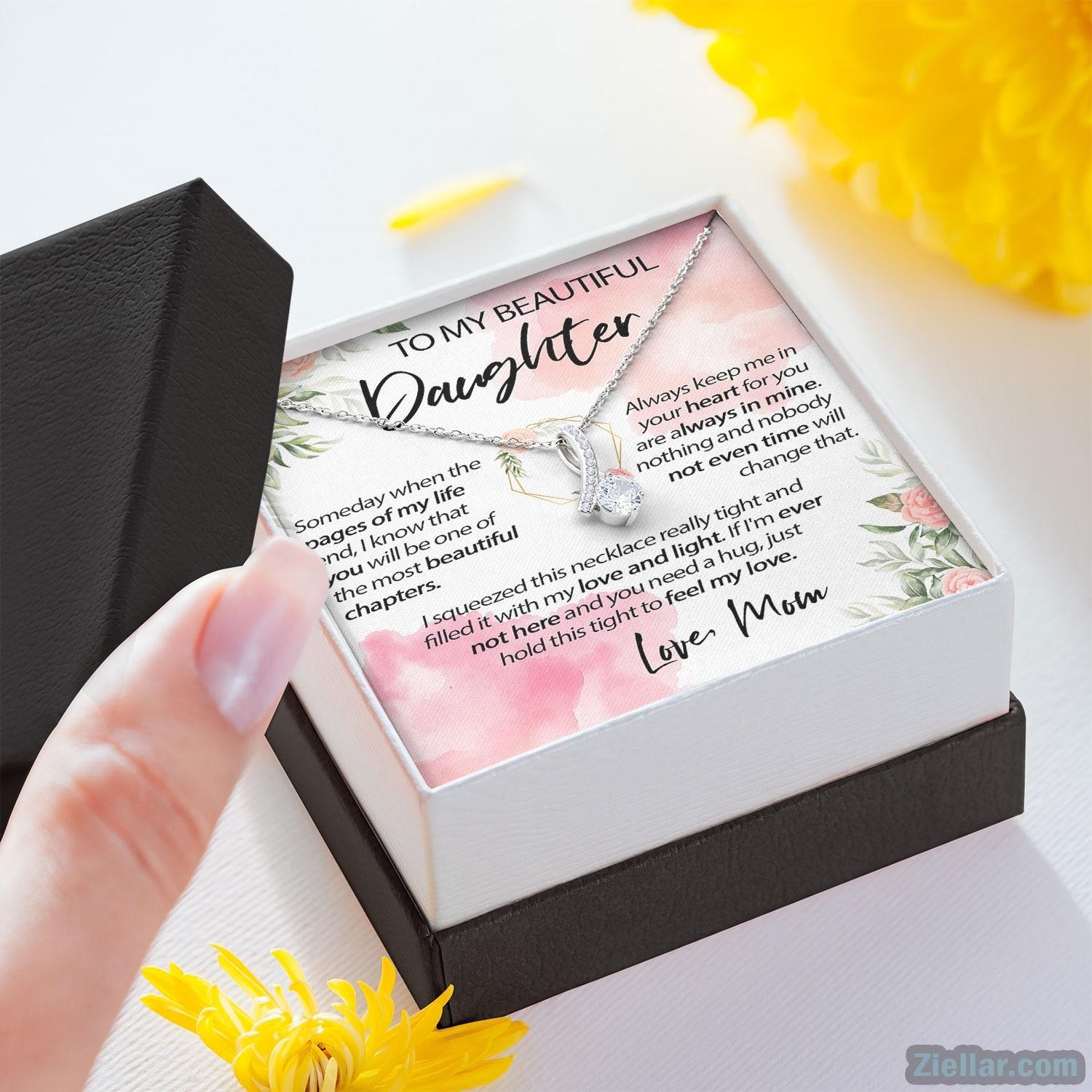 To My Wonderful Daughter Love Knot Necklace Gift, Birthday Gift from Mom
