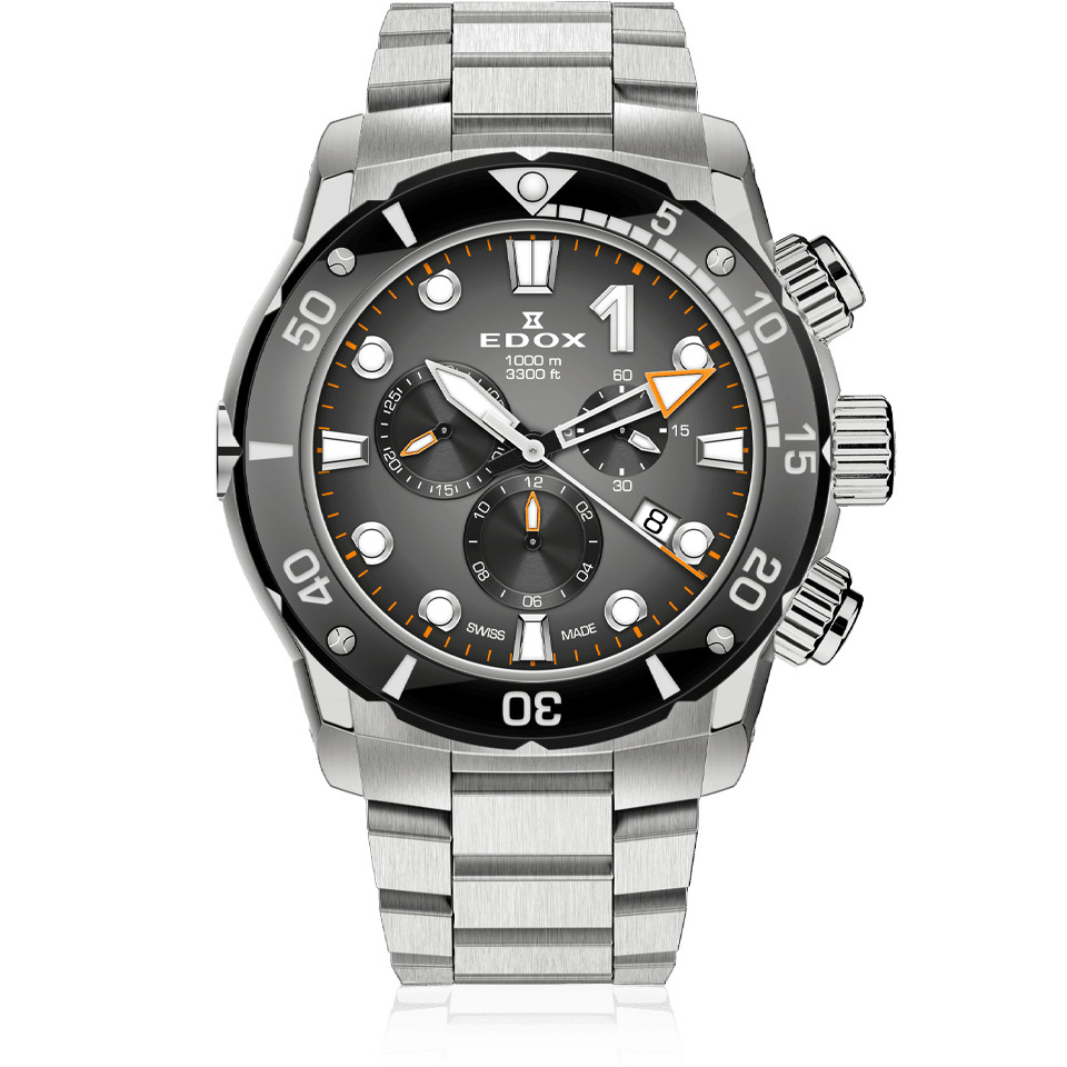 Edox Men’s CO-1 45mm Quartz Chronograph Watch 10242-TINM-GIDNO