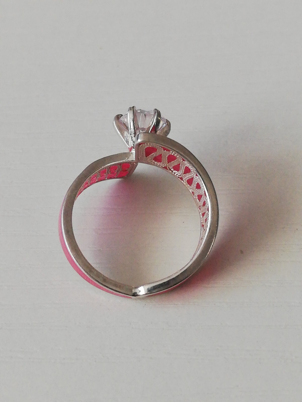 .925 Solid Silver Cubic Circonia Cocktail Ring New.