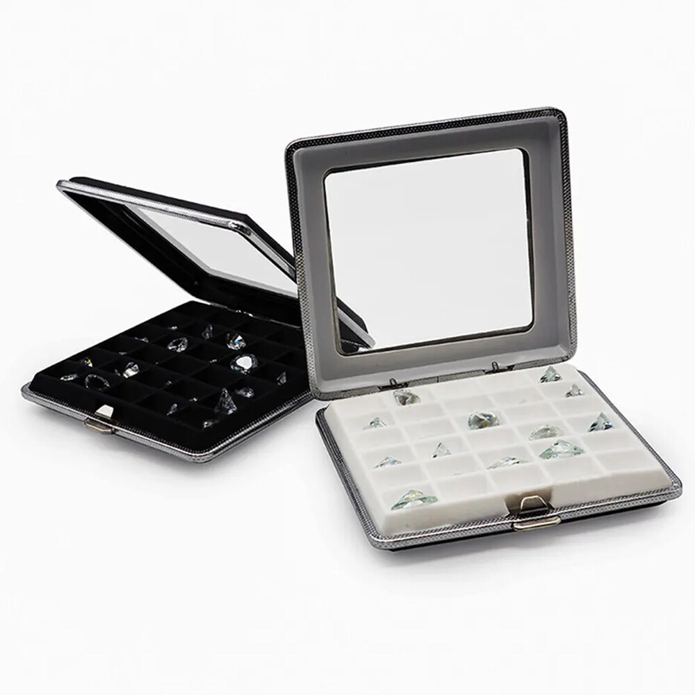 30 Grids Loose Diamond Gems Storage Box Gemstone Display Case Holder Collection