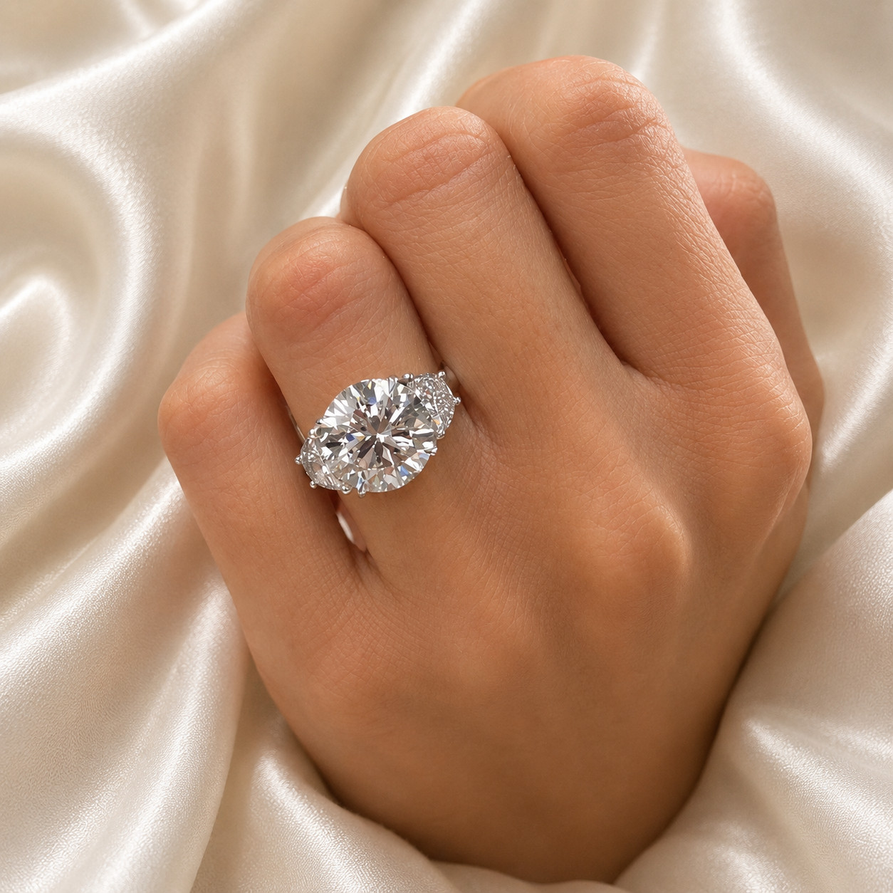 950 Platinum IGI Certified Lab Created Diamond Engagement Ring 8.00 Ct Round Cut