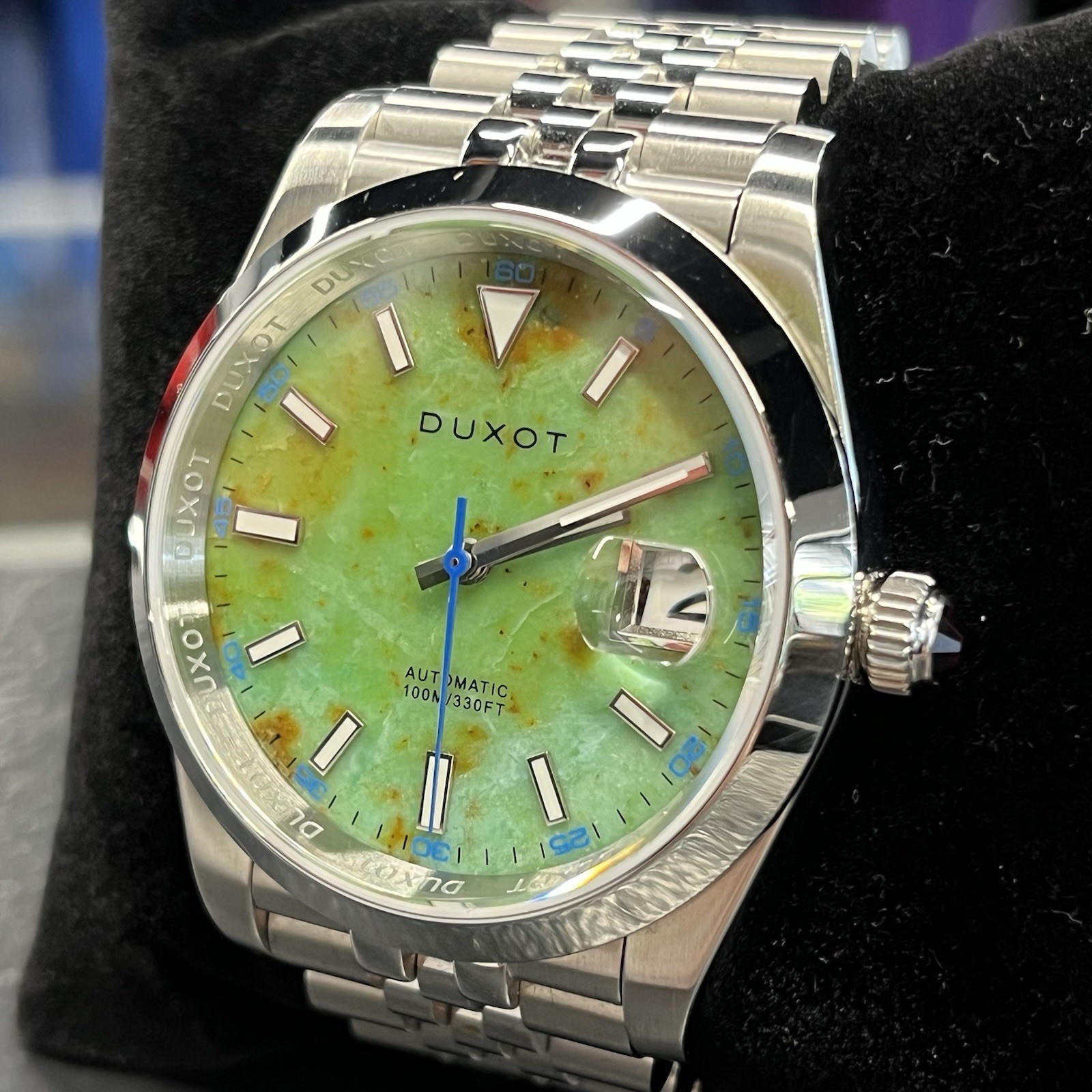 Duxot Vezeto Automatic Limited Edition Lime Green Gemstone Watch DX-2061-55