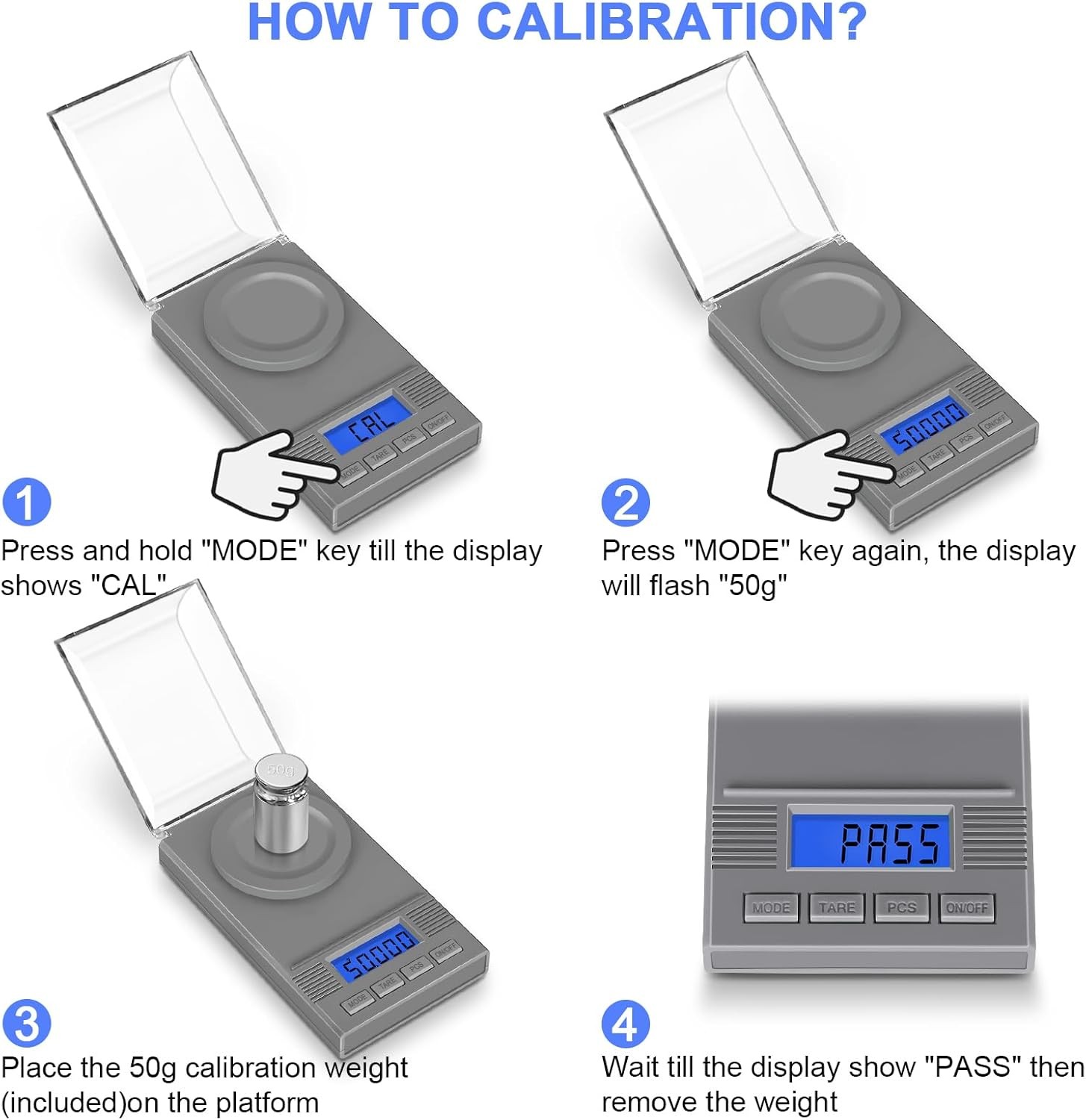 Fuzion Milligram Scale 50G/ 0.001G, Mg Scale, Jewelry Scale with LCD Backlit, Ta