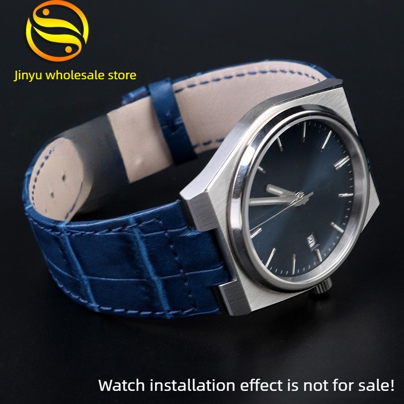 Genuine Leather Watch Strap 12mm Padded Stitched Band for Tissot T137.407/410