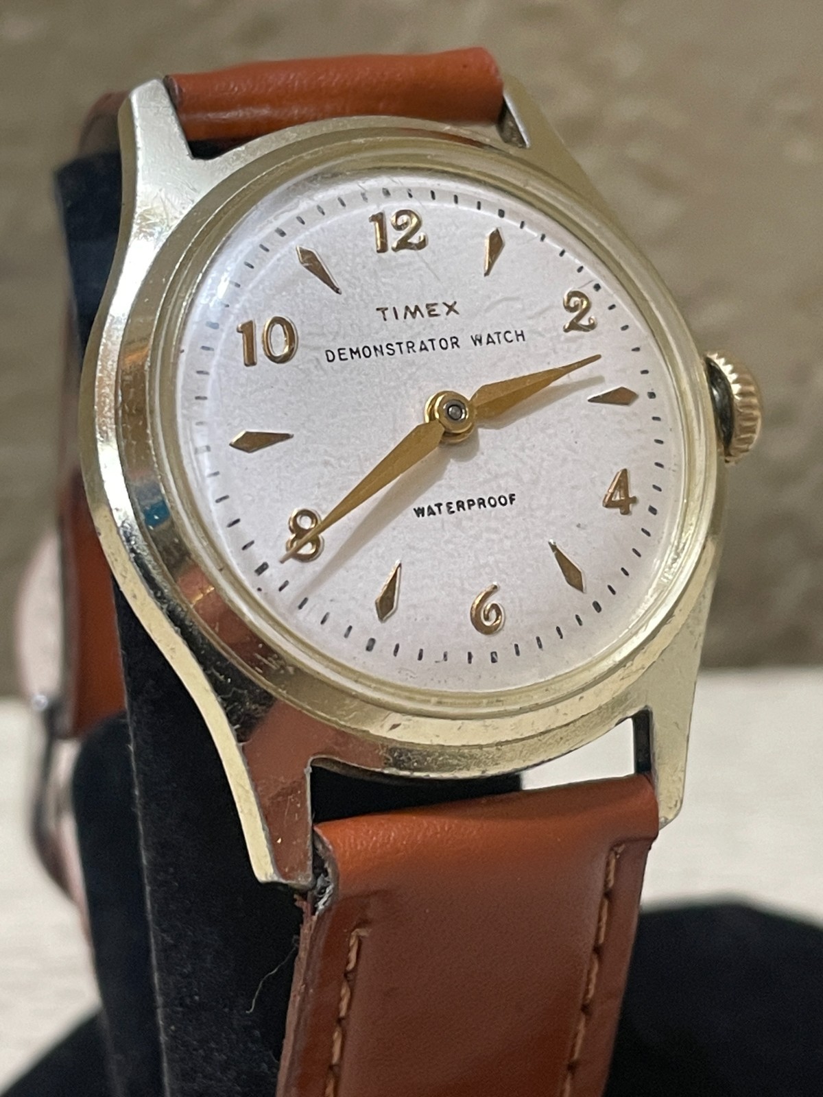 Rare Gold Salesman Sample Demonstrator Timex Marlin Men’s 34mm Wrist Watch