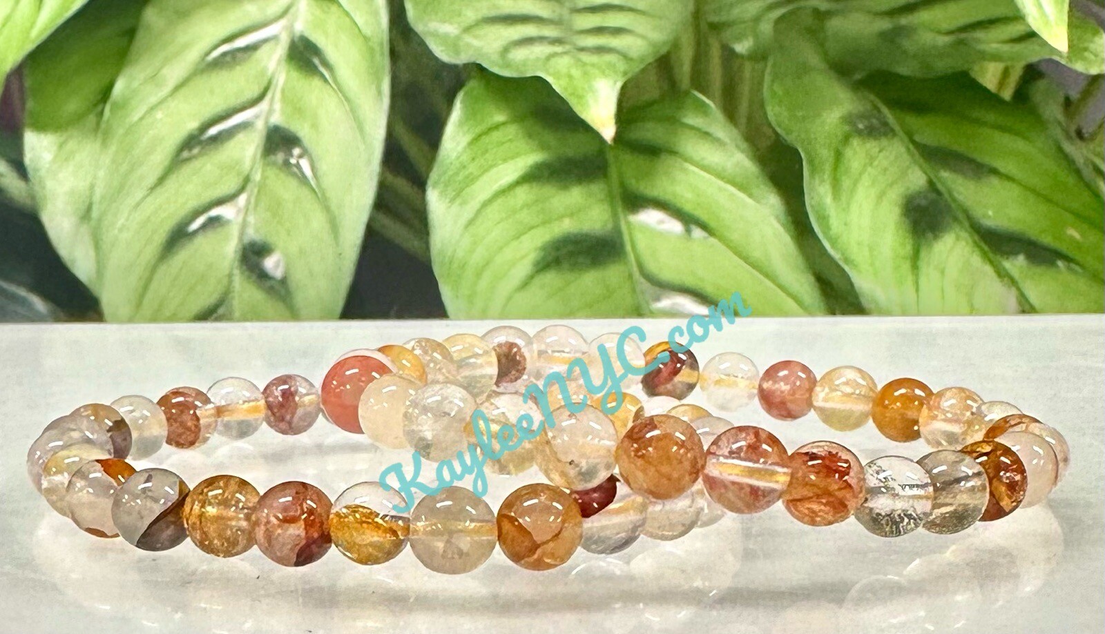 Wholesale 6 Pcs Natural Golden Healer 6mm 7.5” Crystal Healing Stretch Bracelet