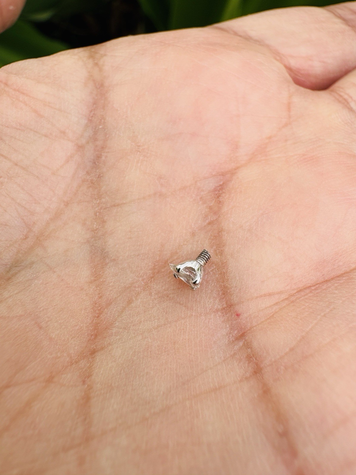 Dermal Top Pear Shape 4mm Natural Diamond 14k Solid White Gold Certified