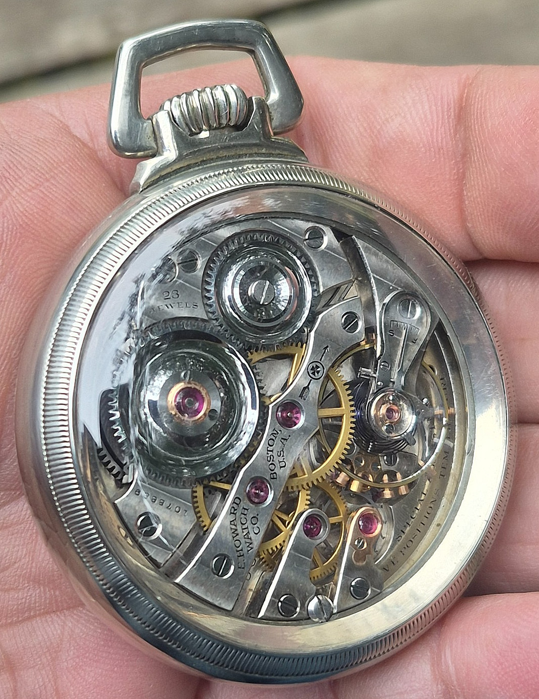 Howard Series 0 Pocket Watch Rare pendant set model 16S 23J