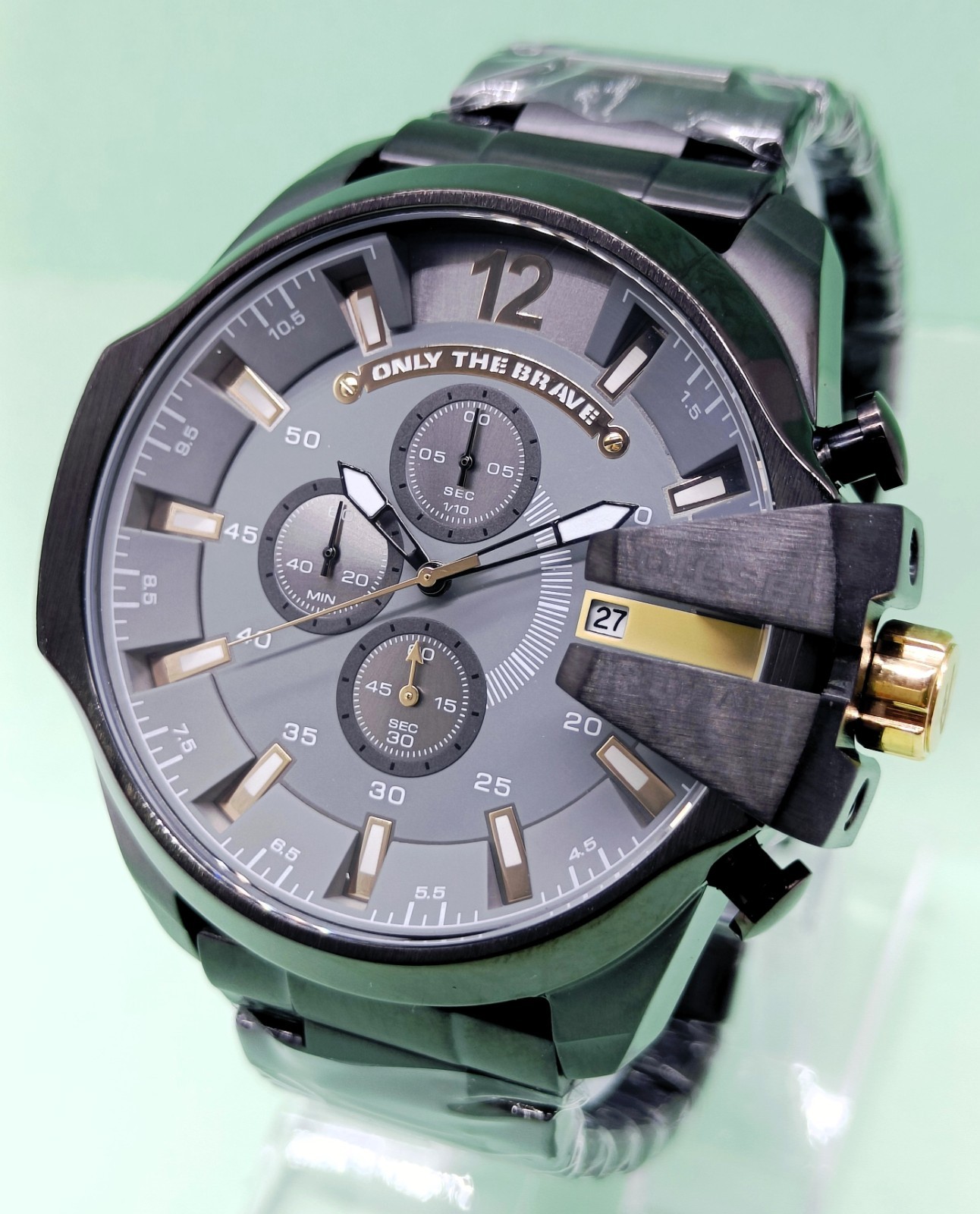Awesome Diesel 10 Bar “ONLY THE BRAVE” Chronograph Quartz Men’s Wrist Watch