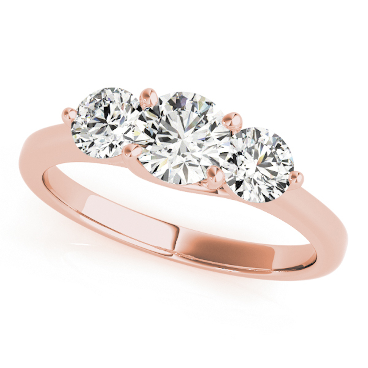 1/4 Carat Three Stone Diamond Engagement Ring Crafted In 14k Solid Gold