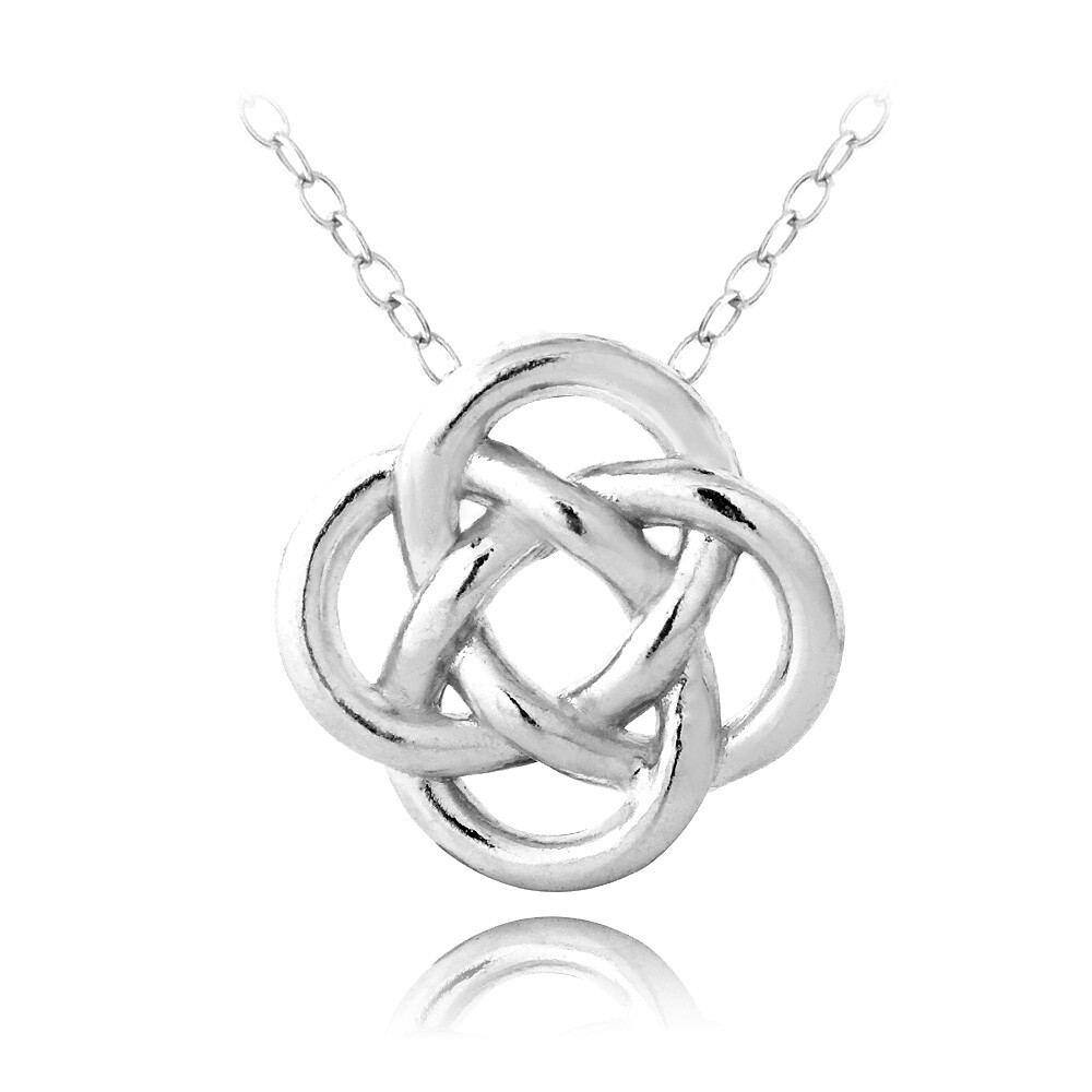 925 Sterling Silver Love Knot Flower Necklace