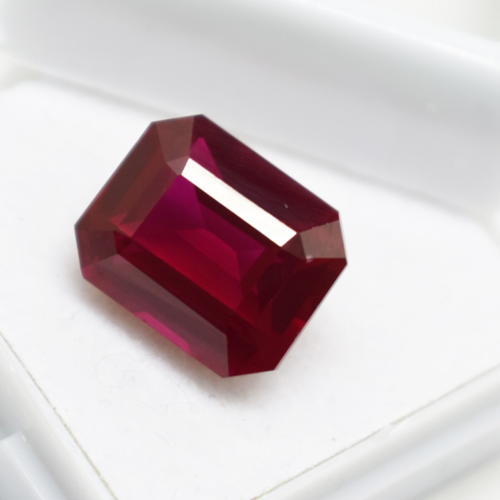Emerald Cut Certified Myanmar’s 10 Ct Red Ruby Natural Beautiful Loose Gemstone