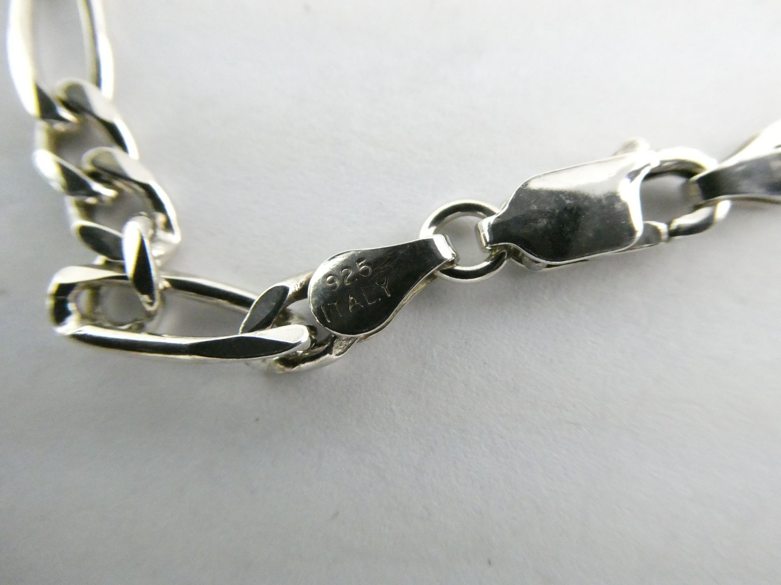 RL Designer Sterling Silver Long and Short Chain Link Bracelet 925 7.5 Inch 6.2g