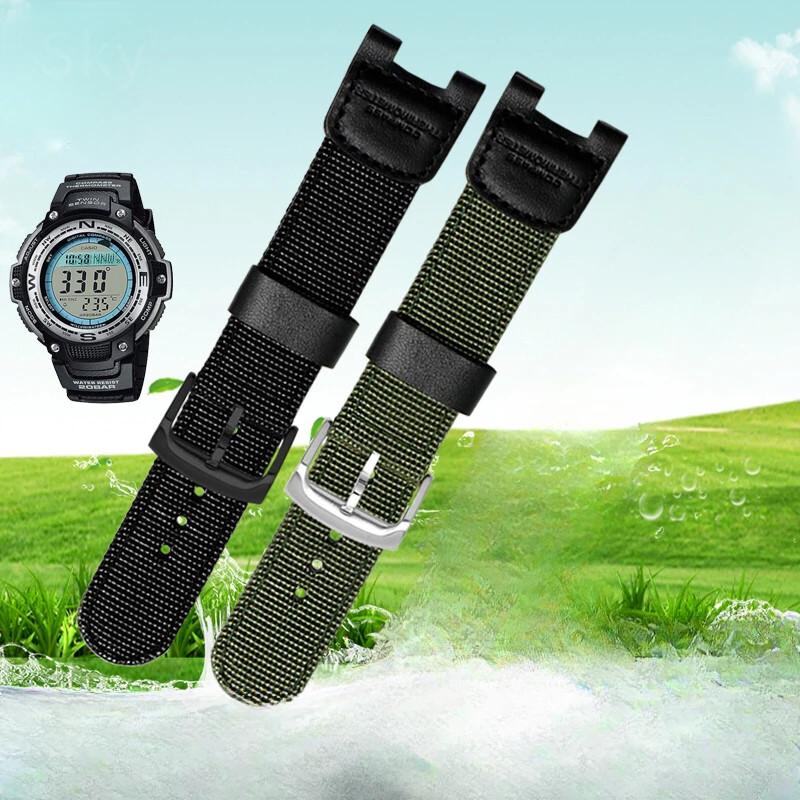 For Casio 24x12mm 3157sgw-100 SGW-200 Series Mountaineering Outdoor Canvas Resin