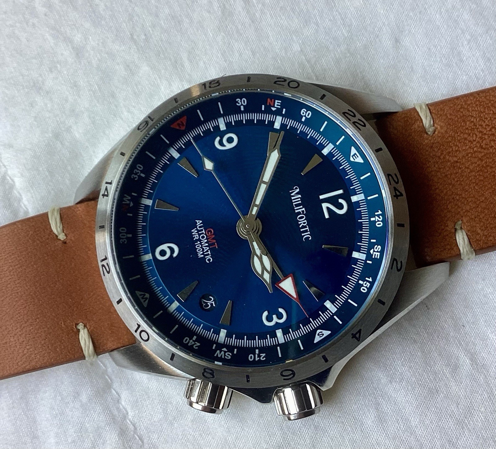 Milifortic S103 Automatic NH34 GMT Watch, Blue Dial
