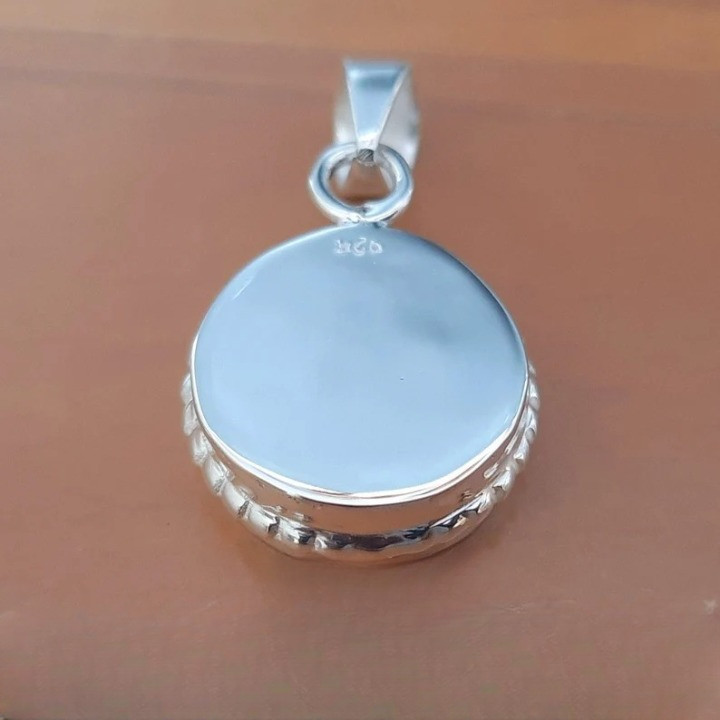 925 Sterling Silver 8mm Round Bezel Pendant Blank DIY Handmade Jewelry Setting