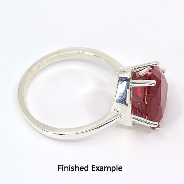 Sterling (5mm-12mm) Trillion Solitaire 6-Prong Premium Ring Mounting Ring Size 7