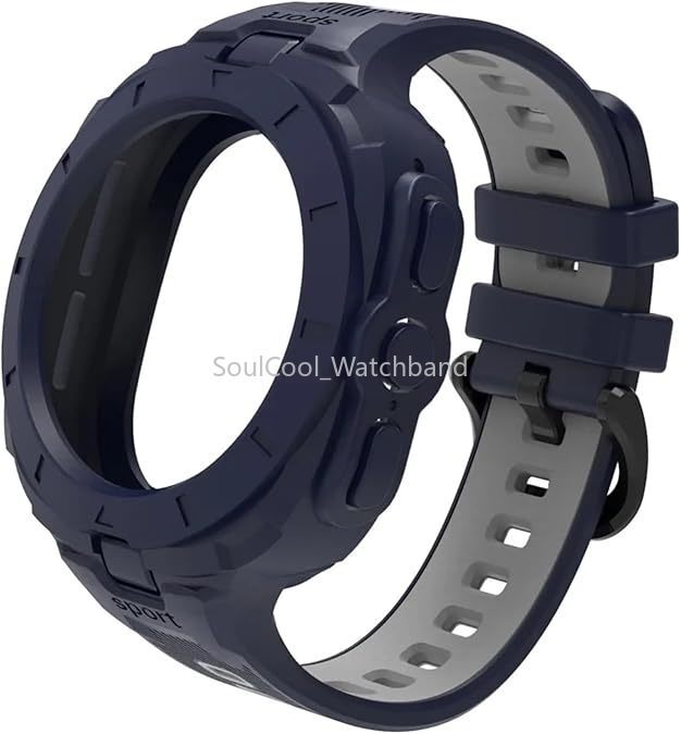 TPU Rugged Silicone Strap Sport Case Band For Samsung Galaxy Watch Ultra 47MM
