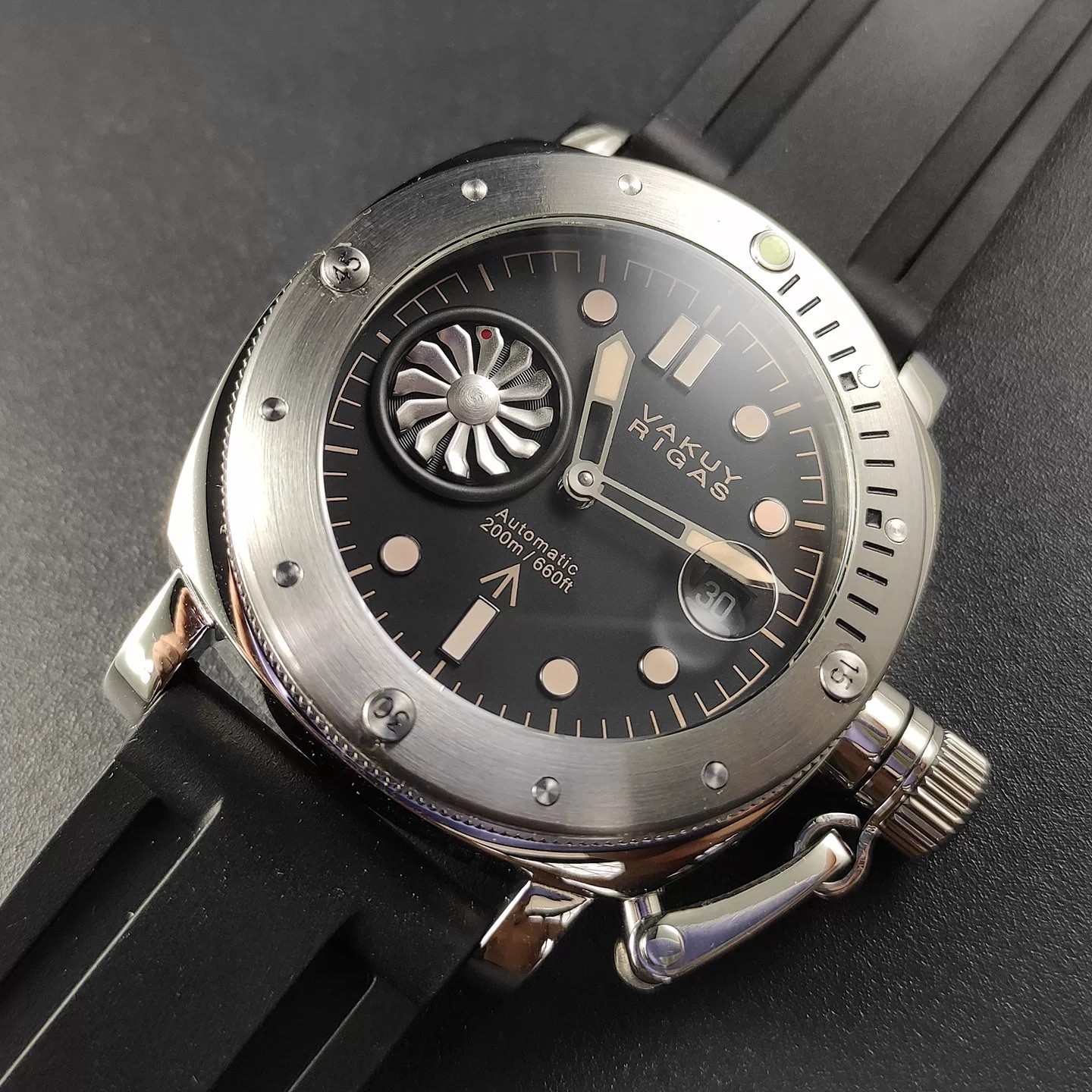 44MM XL Turbo General Admiral Military Style Automatic Watch Seagull ST2555