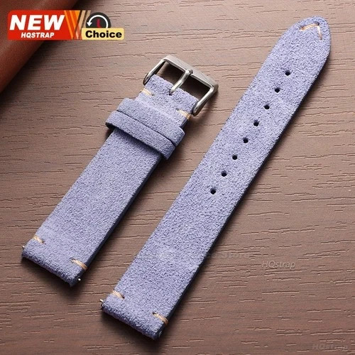 16 18 19 20 21 22 MM Soft Suede Leather Vintage Strap Watch Band Quick Release