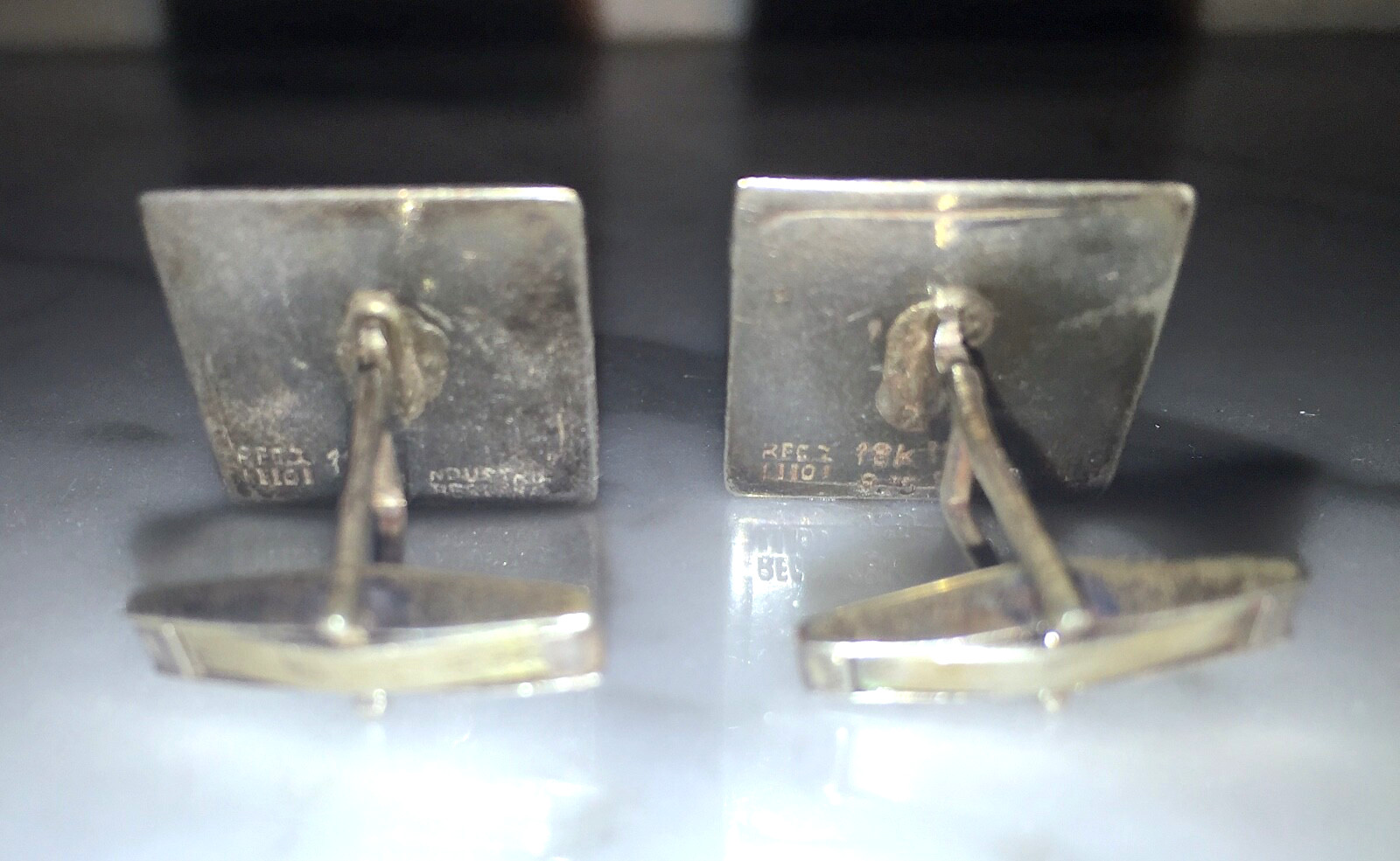 PERU Inca Sun God Cufflinks 18K gold & 925 Sterling