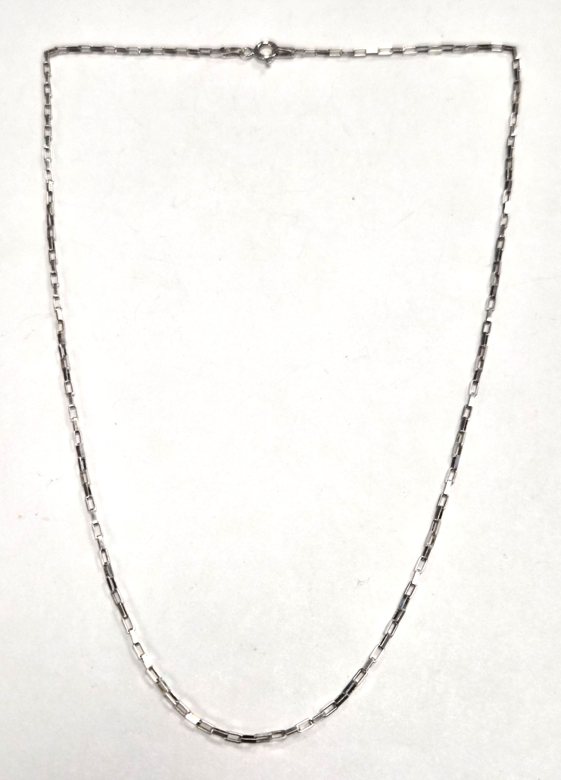 Estate Signed AGI Italy 925 Sterling Silver Paper Clip Link 18″ Chain Necklace