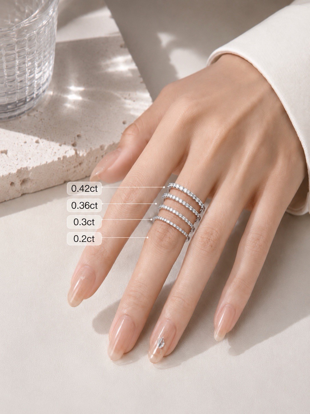 IMOLOVE MOISSANITE WEDDING BAND FOR WOMEN 925 STERLING Variety Size