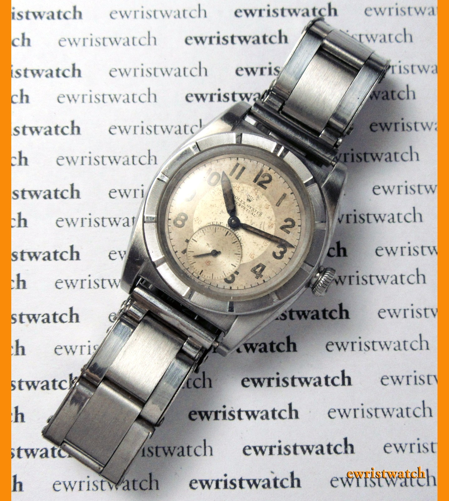 Vintage 40s Rolex Oyster Perpetual Bubbleback Original Military Sub-Seconds Dial