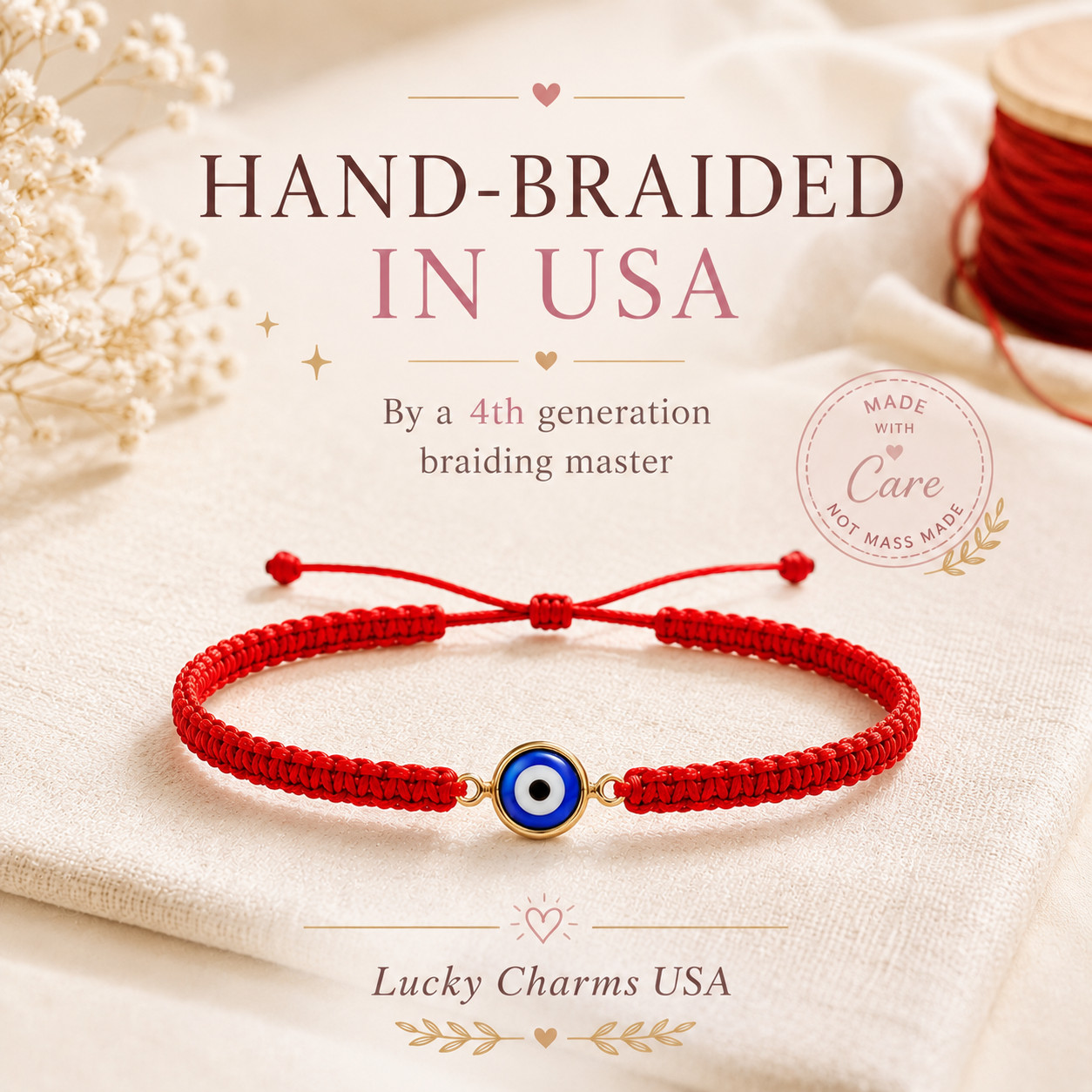 Baby Evil Eye Red Bracelet, Unisex, Goldfilled, Pulsera Bebe, Hilo Rojo