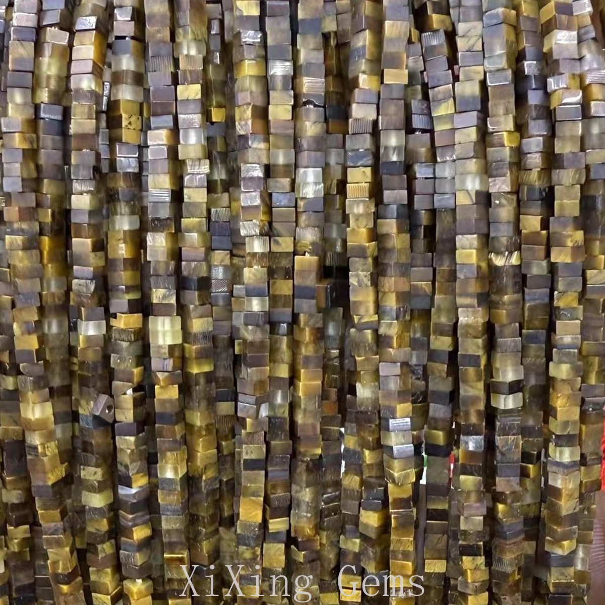 1x2mm Natural Tiger’s Eye Flat Square Disc Spacer Beads for Jewelry Making DIY