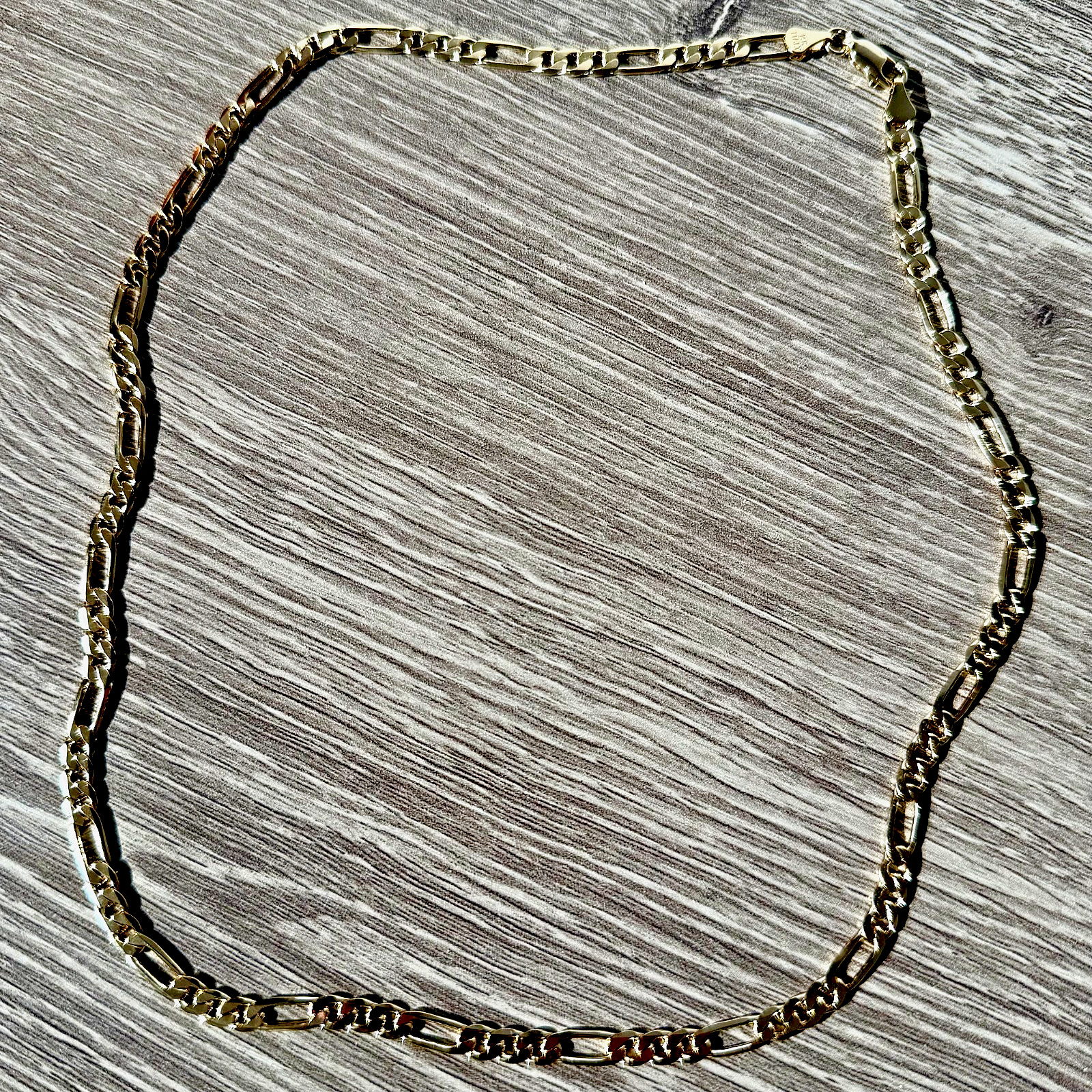 Heavy Men’s 14k Gold Stamped Italian Figaro Link Chain Necklace 20″ Inches 5MM
