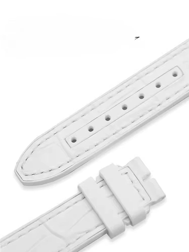 20mm Leather With FKM Rubber Watch Strap Fits Franck Muller V32 Series Watches