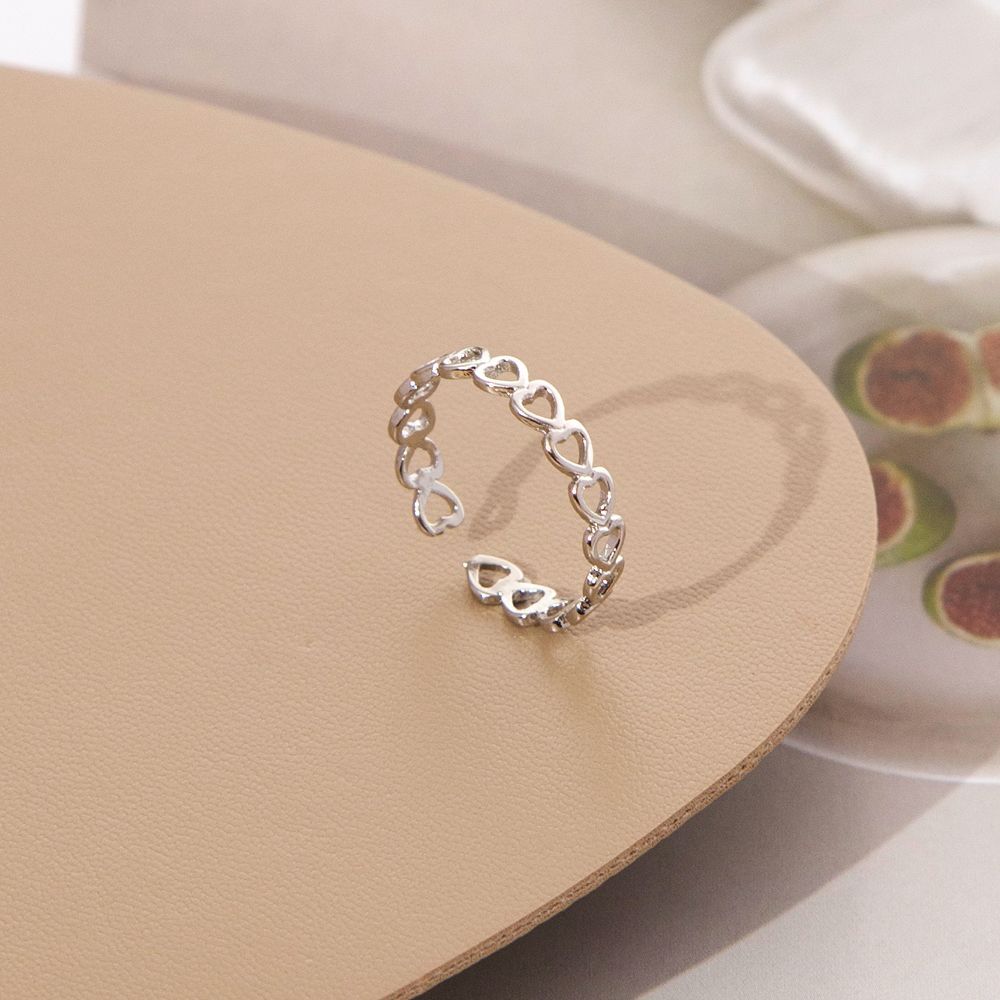 Heart Shape Open Rings-Gold Color Hollowed Out Cute Love Flexible Ring Jewelry