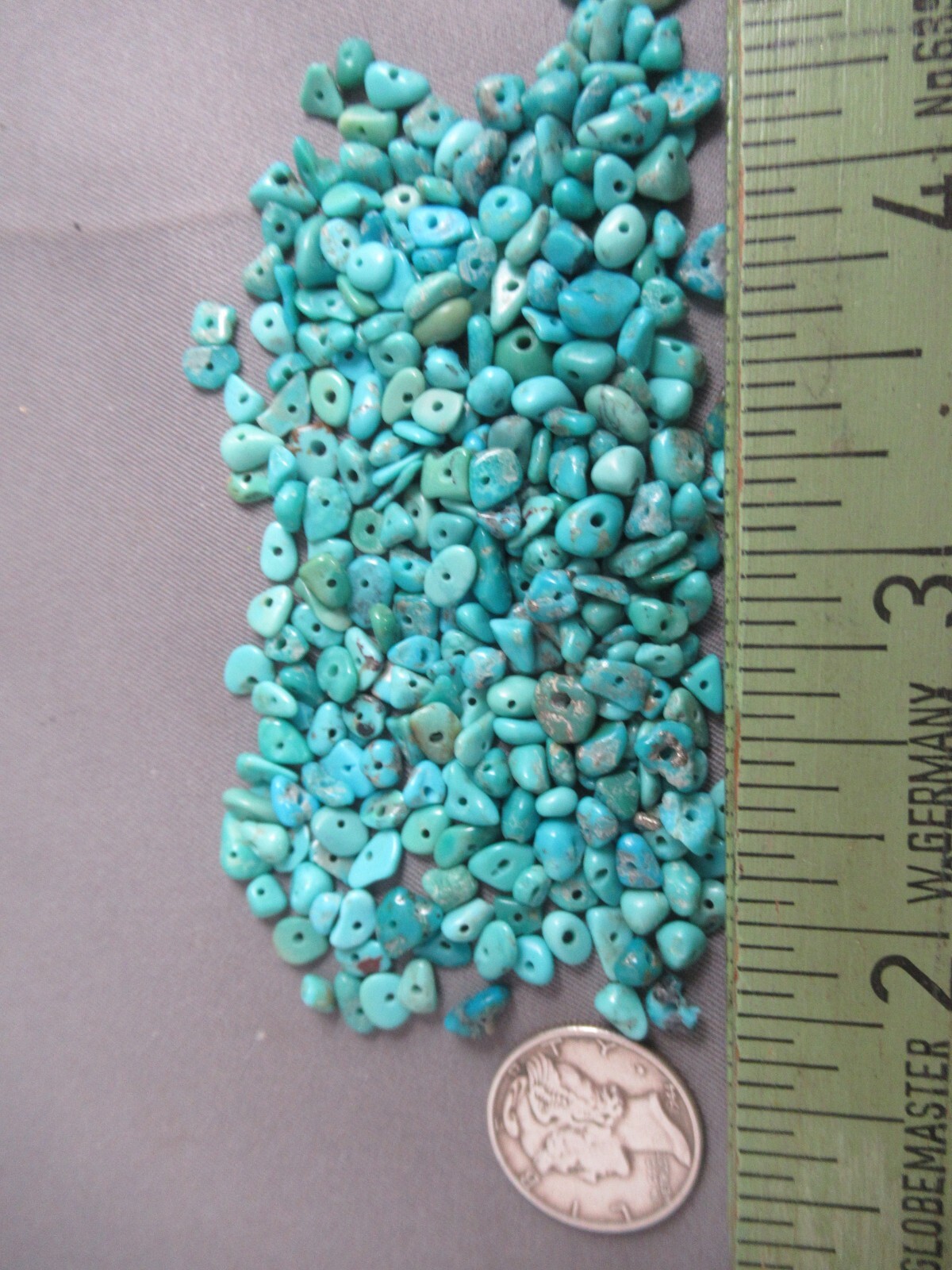 KINGMAN TURQUOISE 1/2 OZ DRILLED NUGGETS 3mm X 2mm TO 7mm X 4mm #586