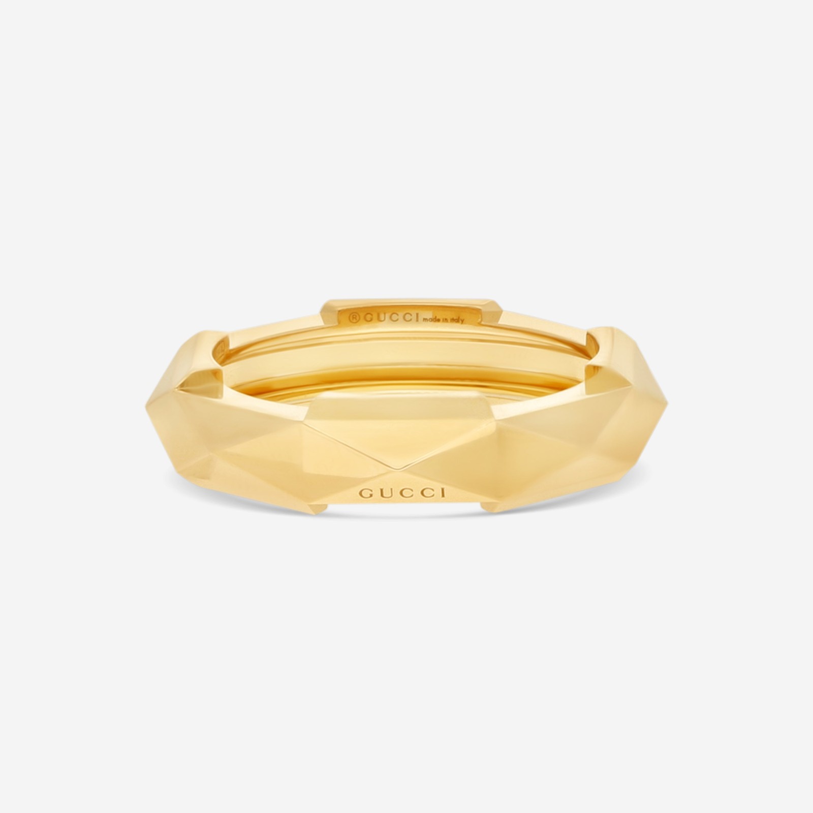 Gucci Link to Love Studded 18kt Yellow Gold Ring YBC6621880010 MSRP $2050