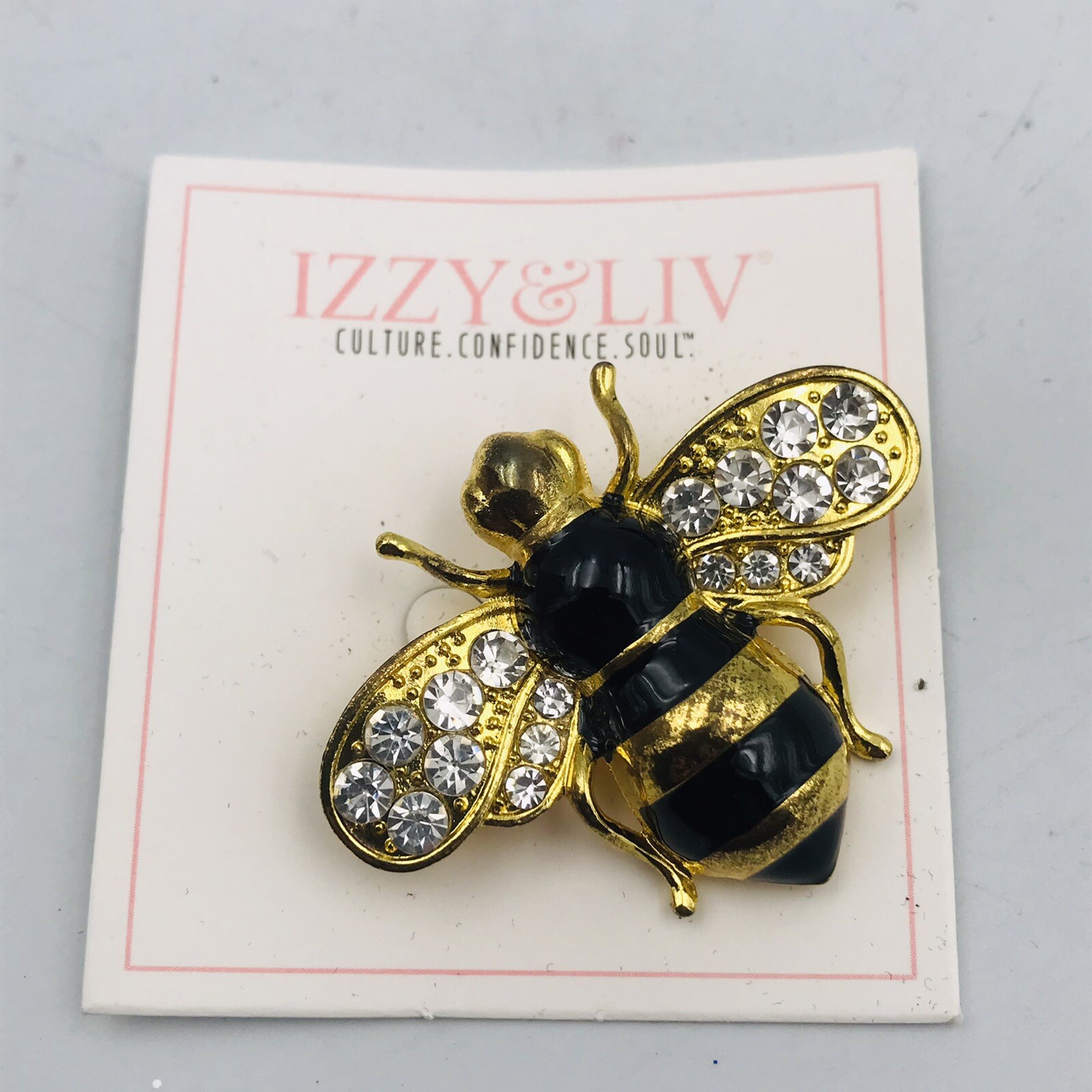 New Izzy & Liv Bumble Bee Brooch Pin Rumble With The Bee w/ Pouch 1.5″ x 2″