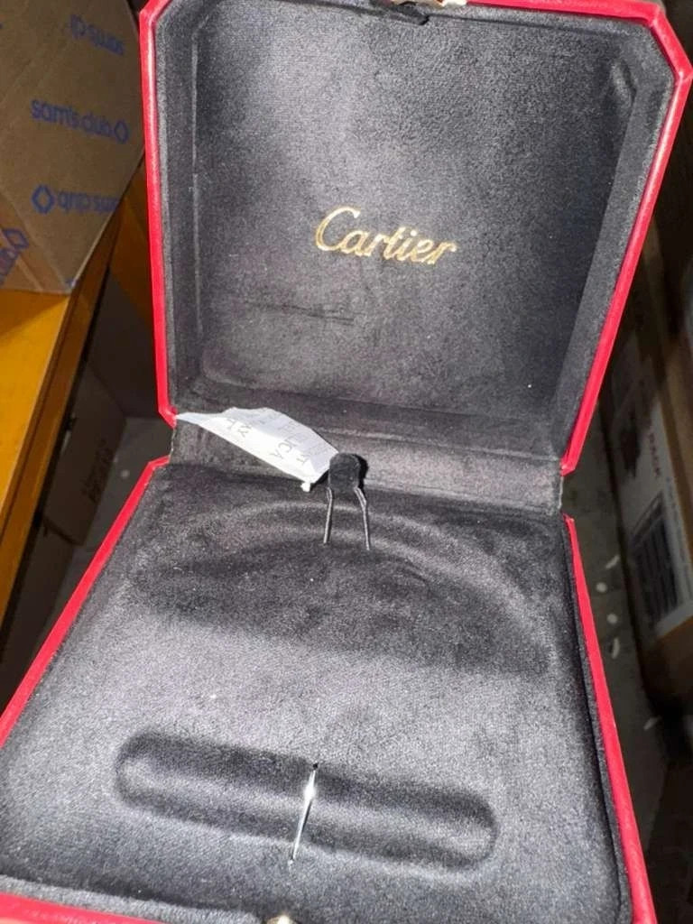 Cartier Red Bracelet Empty Jewelry Box Set with Certificate & Outer Box