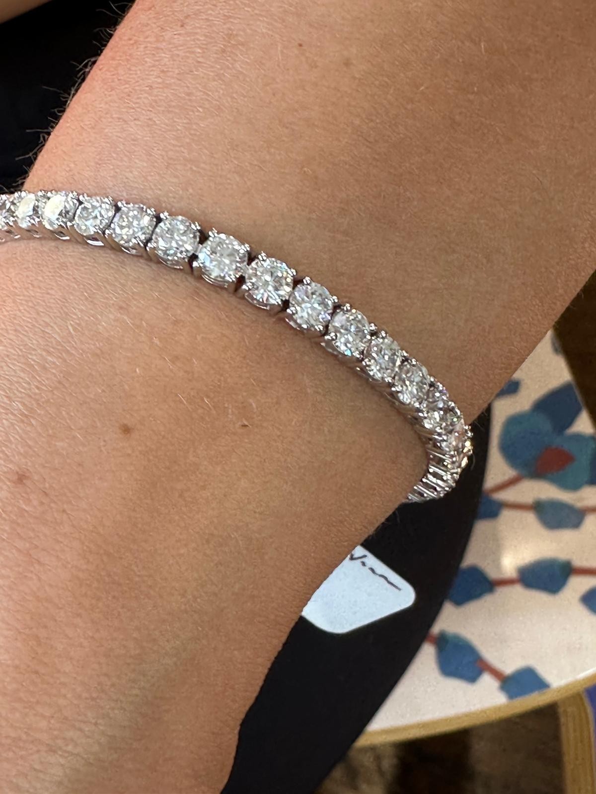 7 Carat TW Round Lab Grown Diamond 7″ Tennis Bracelet 14k White Gold D VS