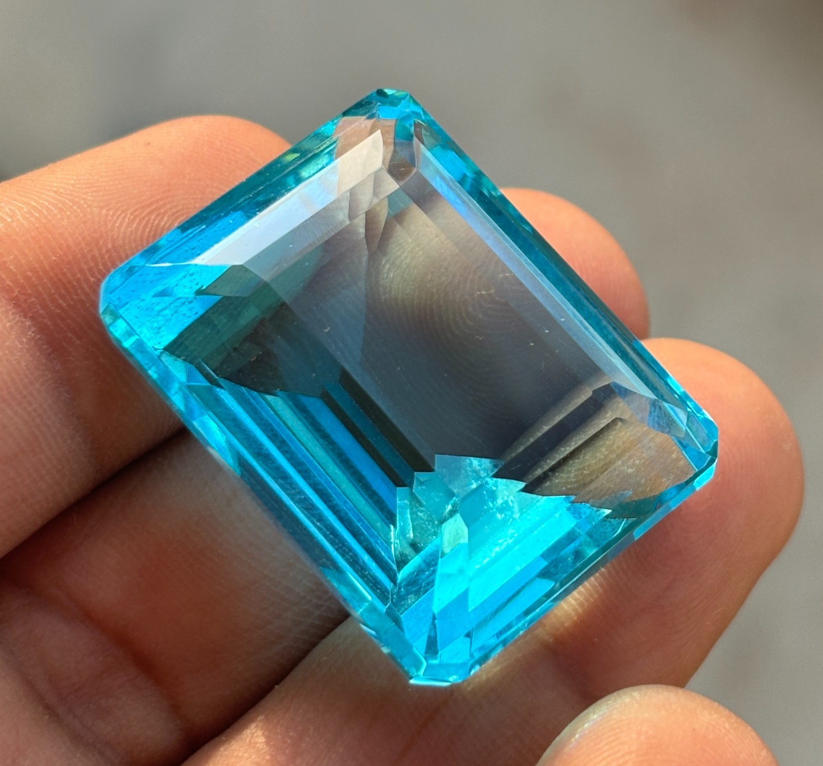 Certified 105 Ct Natural Emerald Cut Sky Blue Aquamarine Loose Gemstone BEST