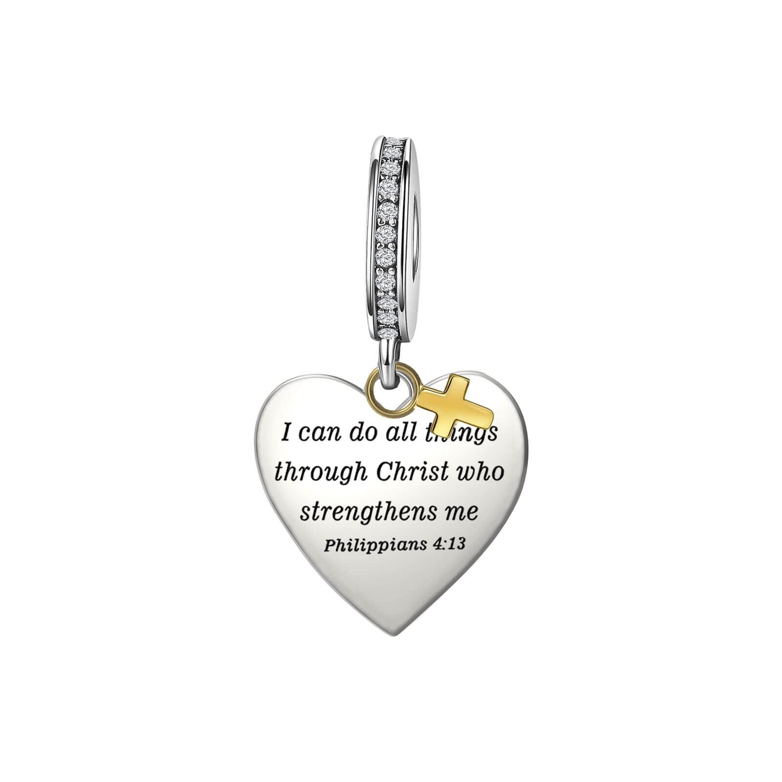 Bible Verse Charm Silver Charms 925 Sterling Silver fits Bracelets Necklace P…