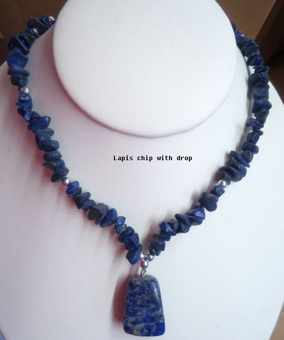 Stone Chip Necklace U CHOOSE size style & stone Amethyst Crystal Turquoise MORE