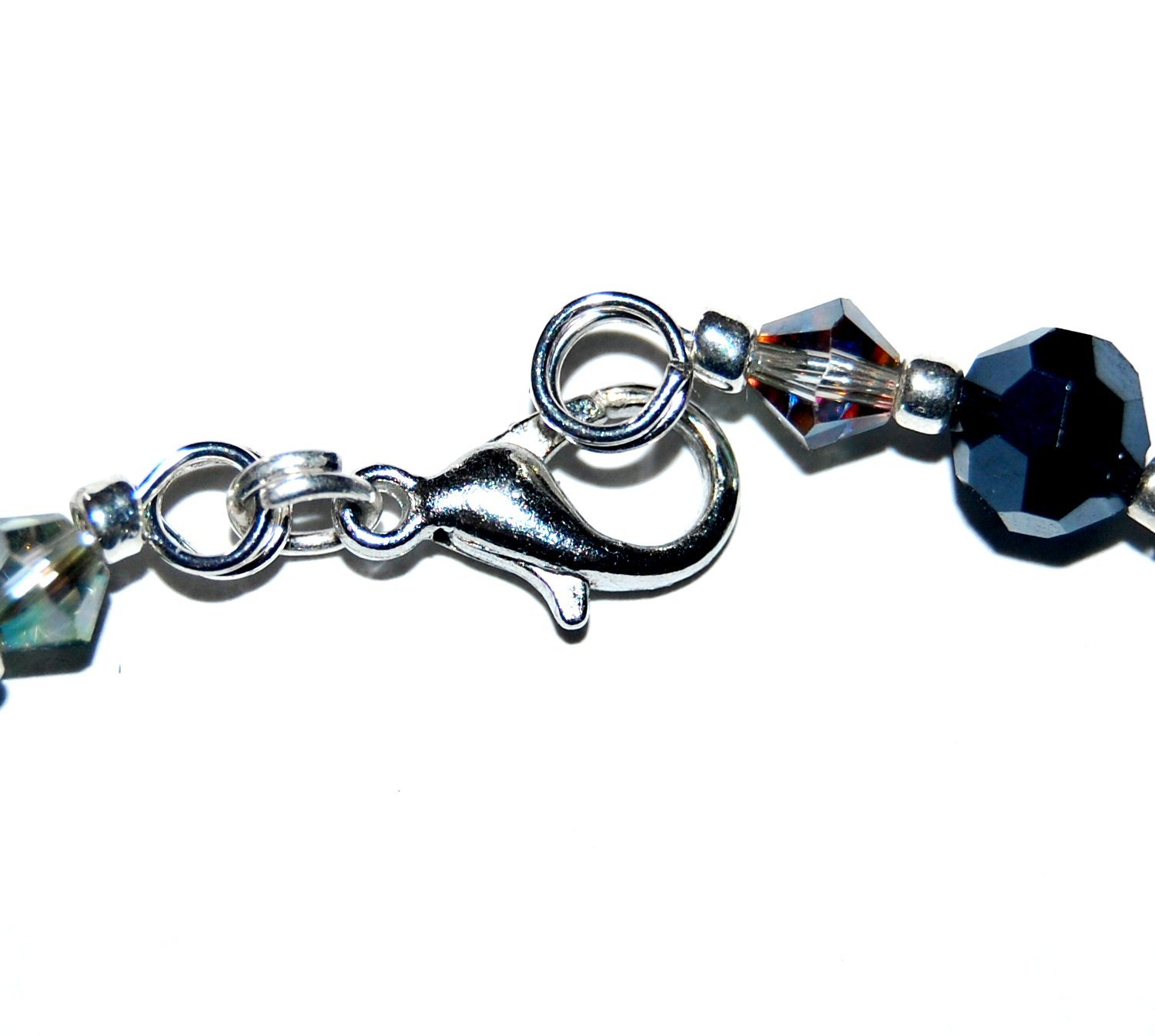 SPARKLING CRYSTAL BEADED BRACELET BUTTERFLY PINK BLUE ABALONE USA MADE I-8