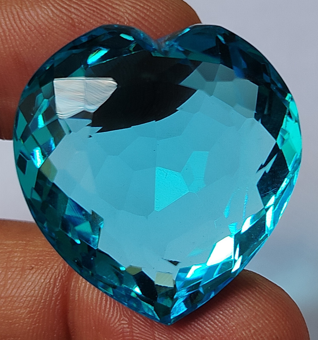 80.85 CT AAA+ Sky Blue Topaz Heart Shape Brazilian Loose Gemstone Gift For Women
