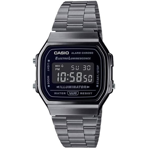 CASIO Mens Metal Gray Digital Watch A168WGG-1BDF Original NEW