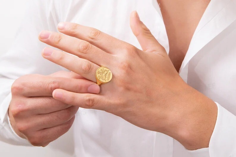 Coat of Arms Ring, Family Crest Rings, Custom Signet Ring, Crest Signet Ring