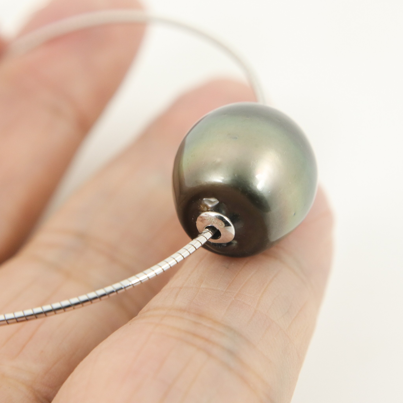 Enormous 15.2*17.8mm South Sea Tahitian Pearl Focal Bead, 18K Solid Gold #P6191