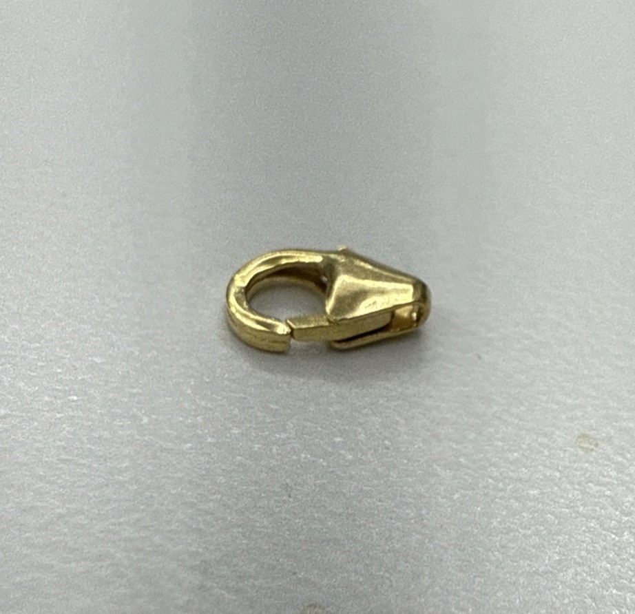 14k Yellow Gold Pear Shape Lobster Fish Lock 8mm Clasp Made In Italy