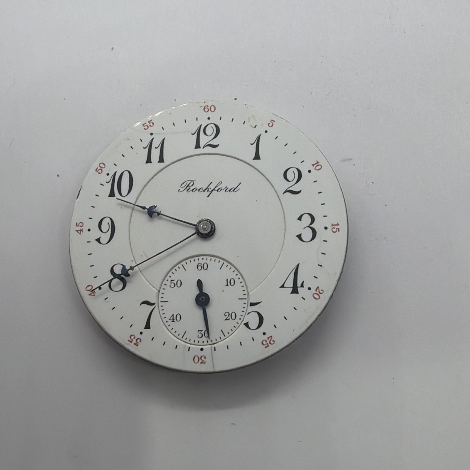 Scarce Rockford Grade 566 17J 16s Pocket Watch Movement Nice Railroad Dial 095