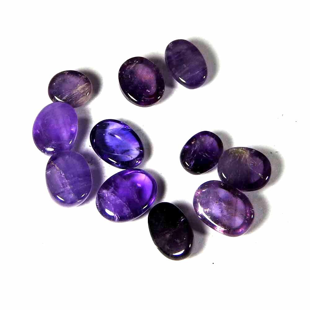 26.35CtsNatural Stare Deep Amethyst Purple Oval Cabochon Lot Loose Gemstone
