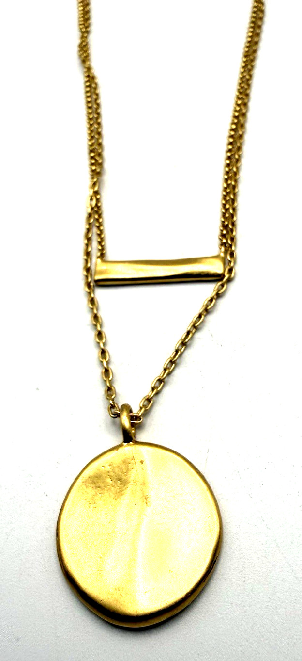 NWT MADEWELL Gold Tone Coin & Bar Pendant Necklaces ~ Wear together/separately